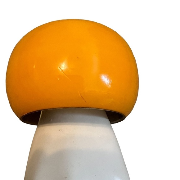 Brass and Butterscotch Enamel Round Bangle Bracelet - Picture 5 of 7